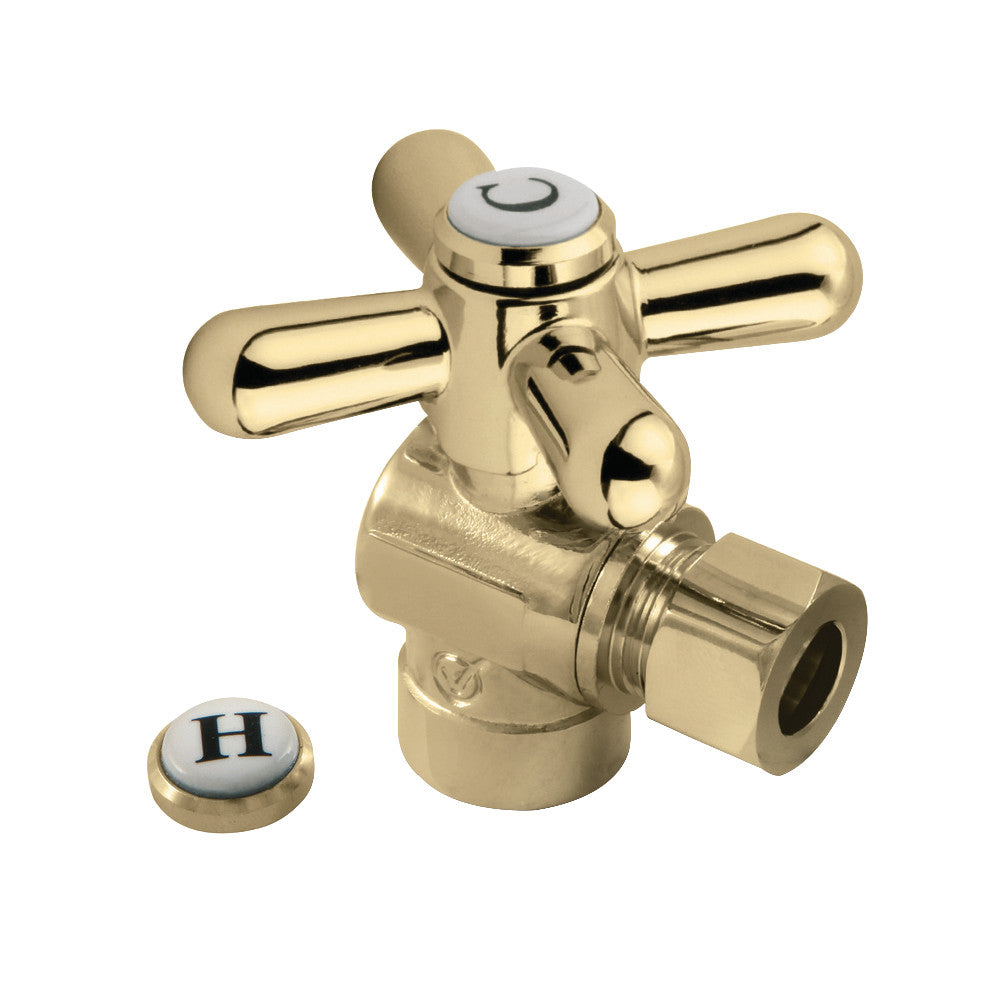 Kingston Brass CC43202X 1/2" Sweat x 3/8" OD Comp Angle Stop Valve, Polished Brass - BNGBath