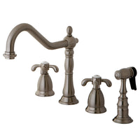 Thumbnail for Kingston Brass KS1798TXBS Widespread Kitchen Faucet, Brushed Nickel - BNGBath