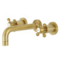 Thumbnail for Kingston Brass KS8127BX Metropolitan 2-Handle 8 in. Wall Mount Bathroom Faucet, Brushed Brass - BNGBath