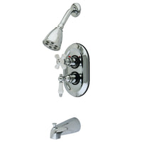 Thumbnail for Kingston Brass KS36310PL Tub and Shower Faucet, Polished Chrome - BNGBath