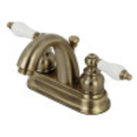 Thumbnail for Kingston Brass KB5613PL Restoration 4 in. Centerset Bathroom Faucet, Antique Brass - BNGBath