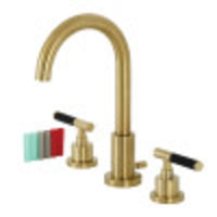 Thumbnail for Fauceture FSC8923CKL Kaiser Widespread Bathroom Faucet with Brass Pop-Up, Brushed Brass - BNGBath