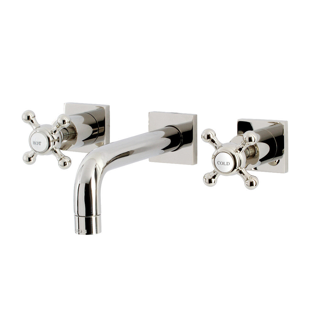 Kingston Brass KS6126BX Metropolitan Two-Handle Wall Mount Bathroom Faucet, Polished Nickel - BNGBath