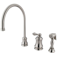 Thumbnail for Kingston Brass KS3818ALBS Widespread Kitchen Faucet, Brushed Nickel - BNGBath