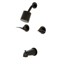 Thumbnail for Kingston Brass KBX8145EFL Centurion Two-Handle Tub and Shower Faucet, Oil Rubbed Bronze - BNGBath