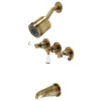 Thumbnail for Kingston Brass KBX8133DPL Paris Three-Handle Tub and Shower Faucet, Antique Brass - BNGBath