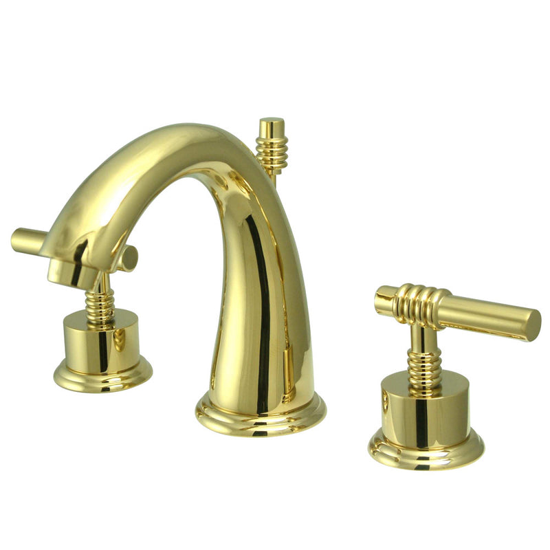 Kingston Brass KS2962ML 8 in. Widespread Bathroom Faucet, Polished Brass - BNGBath