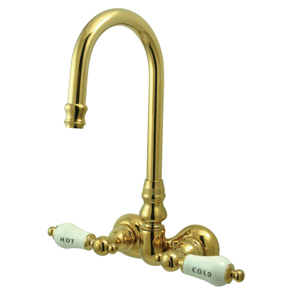 Kingston Brass CC73T2 Vintage 3-3/8-Inch Wall Mount Tub Faucet, Polished Brass - BNGBath