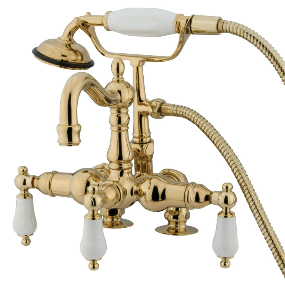 Kingston Brass CC1015T2 Vintage 3-3/8-Inch Deck Mount Tub Faucet, Polished Brass - BNGBath