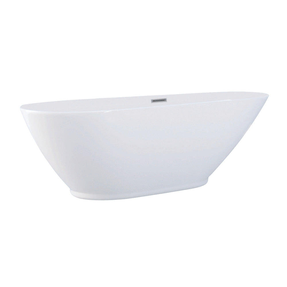 Aqua Eden VTDE693223 69-Inch Acrylic Double Ended Freestanding Tub with Drain, White - BNGBath