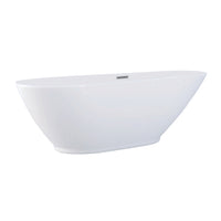 Thumbnail for Aqua Eden VTDE693223 69-Inch Acrylic Double Ended Freestanding Tub with Drain, White - BNGBath