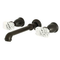 Thumbnail for Kingston Brass KS7125KRL Krystal Onyx Two-Handle Wall Mount Bathroom Faucet, Oil Rubbed Bronze - BNGBath