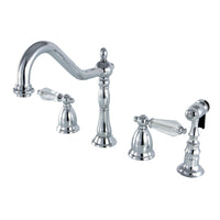 Thumbnail for Kingston Brass KS1791WLLBS Widespread Kitchen Faucet, Polished Chrome - BNGBath