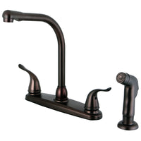 Thumbnail for Kingston Brass FB2755YLSP Yosemite 8-Inch Centerset Kitchen Faucet with Sprayer, Oil Rubbed Bronze - BNGBath