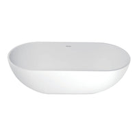 Thumbnail for Aqua Eden VRTRS703520 Arcticstone 70-Inch Solid Surface White Stone Freestanding Tub with Drain, Matte White - BNGBath