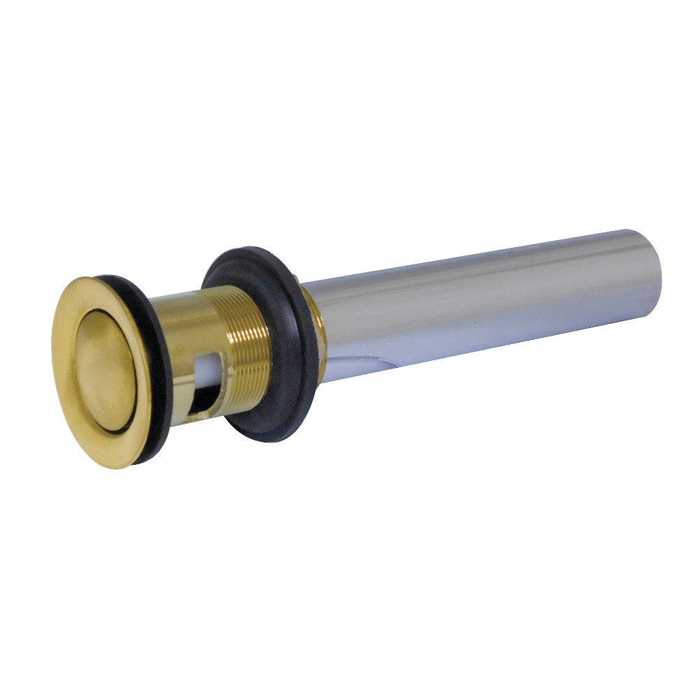 Kingston Brass KB8108 Push Pop-Up Drain with Overflow, Brushed Brass - BNGBath