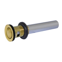 Thumbnail for Kingston Brass KB8108 Push Pop-Up Drain with Overflow, Brushed Brass - BNGBath