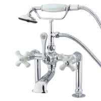 Thumbnail for Kingston Brass CC112T1 Vintage 7-Inch Deck Mount Clawfoot Tub Faucet with Hand Shower, Polished Chrome - BNGBath