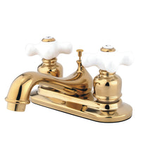 Thumbnail for Kingston Brass KB602PX Restoration 4 in. Centerset Bathroom Faucet, Polished Brass - BNGBath