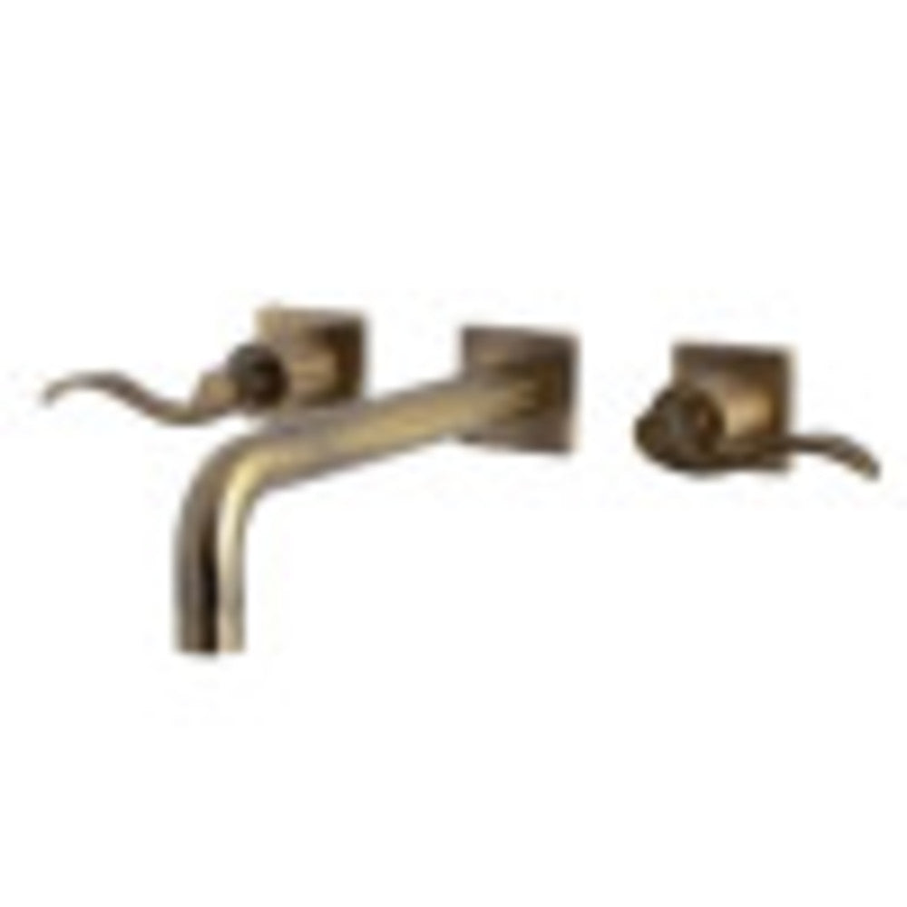 Kingston Brass KS6023DFL NuWave Wall Mount Tub Faucet, Antique Brass - BNGBath