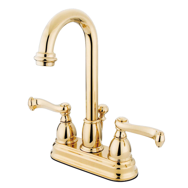 Kingston Brass KB3612FL 4 in. Centerset Bathroom Faucet, Polished Brass - BNGBath