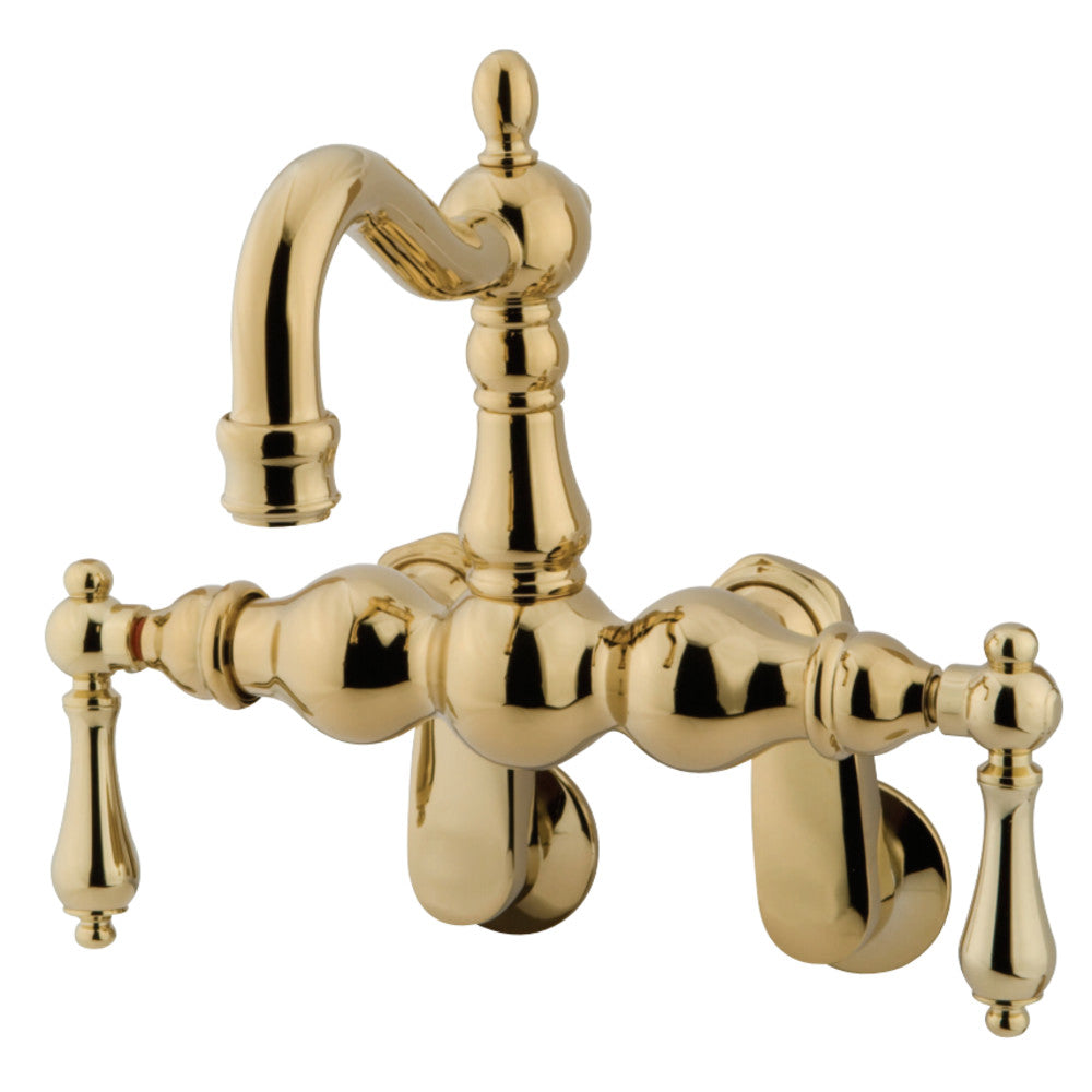 Kingston Brass CC1081T2 Vintage Adjustable Center Wall Mount Tub Faucet, Polished Brass - BNGBath