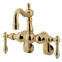 Thumbnail for Kingston Brass CC1081T2 Vintage Adjustable Center Wall Mount Tub Faucet, Polished Brass - BNGBath