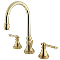 Thumbnail for Kingston Brass KS2982TL 8 in. Widespread Bathroom Faucet, Polished Brass - BNGBath