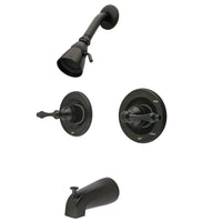 Thumbnail for Kingston Brass KB665AL Vintage Twin Handles Tub Shower Faucet Pressure Balanced With Volume Control, Oil Rubbed Bronze - BNGBath