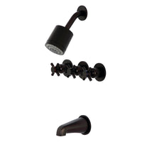 Thumbnail for Kingston Brass KBX8135DX Concord Three-Handle Tub and Shower Faucet, Oil Rubbed Bronze - BNGBath