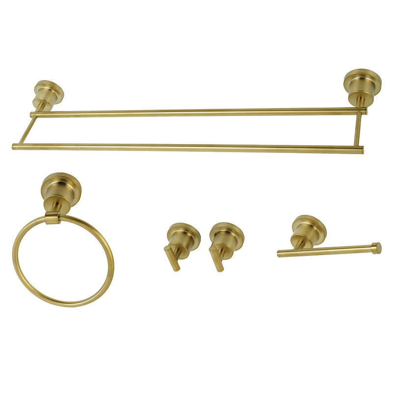 Kingston Brass BAH8213478SB Concord 5-Piece Bathroom Accessory Sets, Brushed Brass - BNGBath