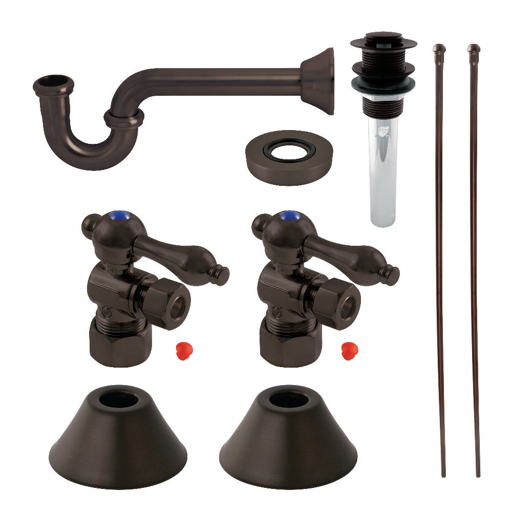 Kingston Brass CC53305VKB30 Traditional Plumbing Sink Trim Kit with P-Trap and Drain, Oil Rubbed Bronze - BNGBath