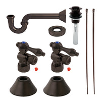 Thumbnail for Kingston Brass CC53305VKB30 Traditional Plumbing Sink Trim Kit with P-Trap and Drain, Oil Rubbed Bronze - BNGBath