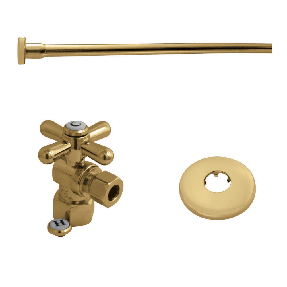 Kingston Brass KTK102P Toilet Supply Kit, 1/2" IPS (Iron Pipe Size) Inlet - 3/8" Outlet, Polished Brass - BNGBath