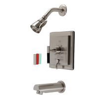 Thumbnail for Kingston Brass KB86580CKL Kaiser Sungle-Handle Tub and Shower Faucet, Brushed Nickel - BNGBath