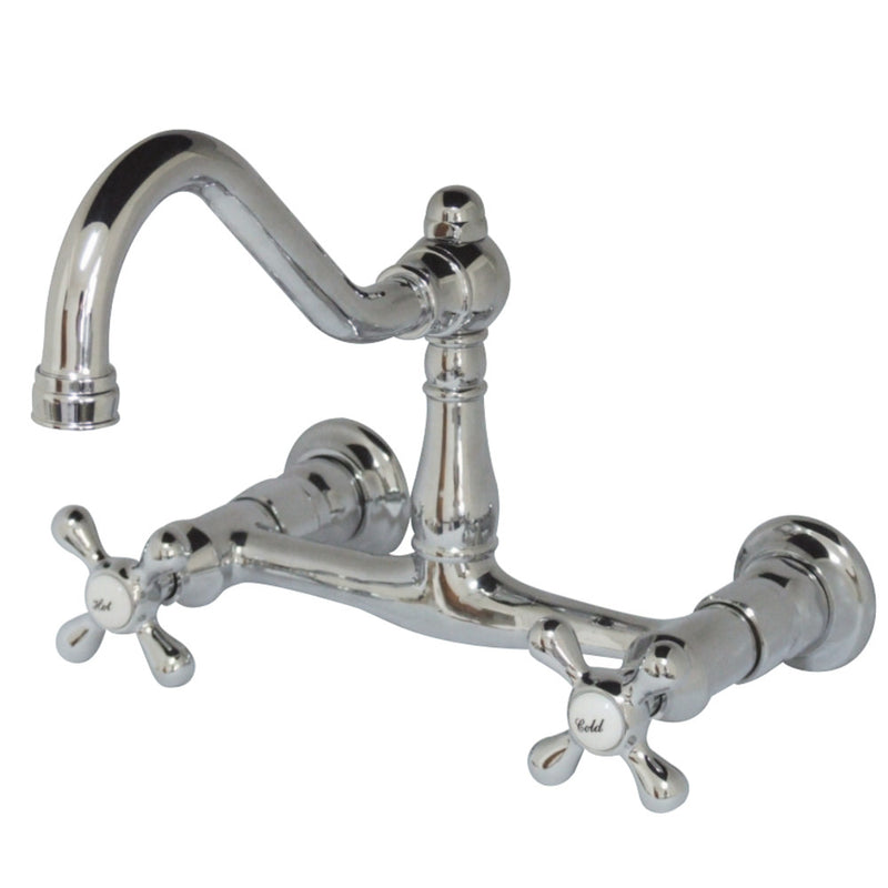 Kingston Brass KS3241AX Wall Mount Bathroom Faucet, Polished Chrome - BNGBath