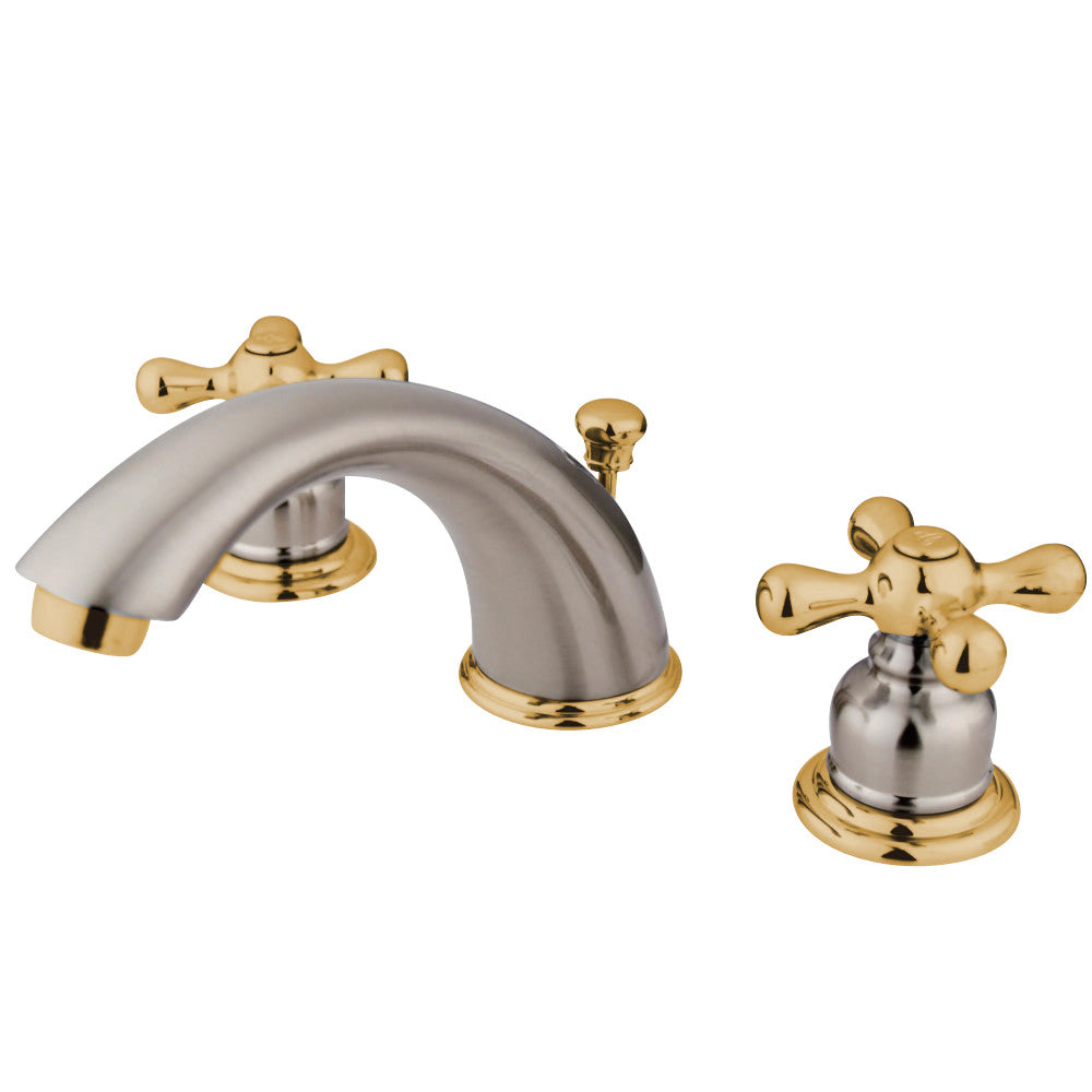 Kingston Brass KB979X Widespread Bathroom Faucet, Brushed Nickel/Polished Brass - BNGBath