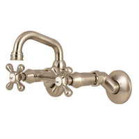 Thumbnail for Kingston Brass KS212SN Two-Handle Wall Mount Bar Faucet, Brushed Nickel - BNGBath