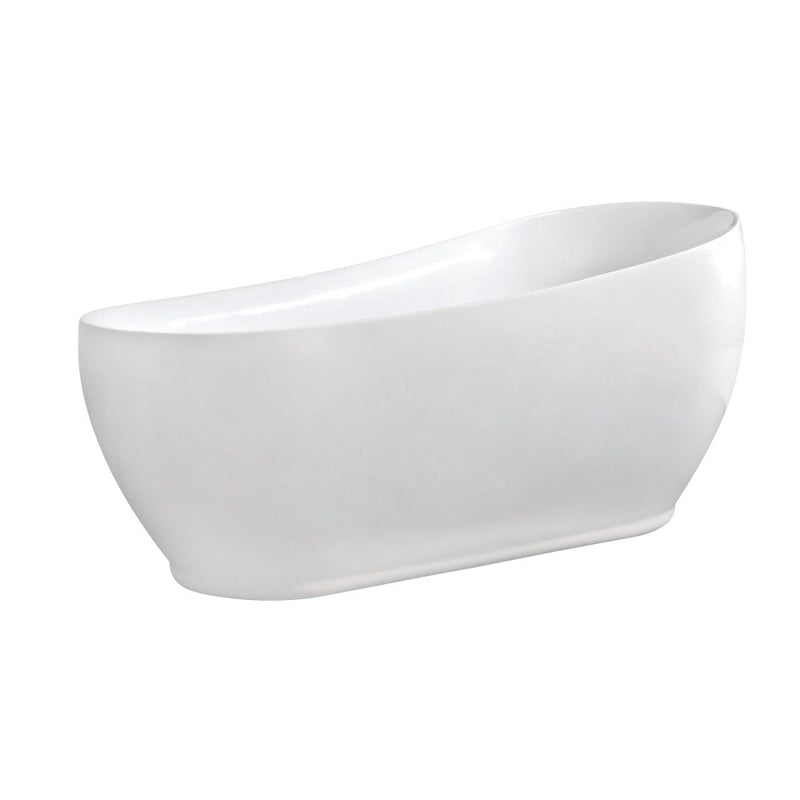 Aqua Eden VTRS723432 71-Inch Acrylic Single Slipper Freestanding Tub with Drain, White - BNGBath