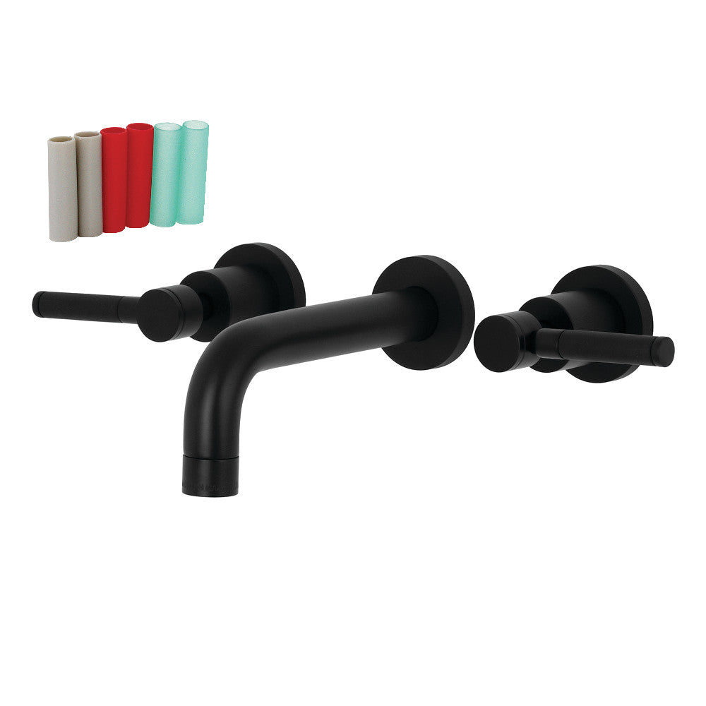 Kingston Brass KS8120DKL Kaiser 2-Handle Wall Mount Bathroom Faucet, Matte Black - BNGBath