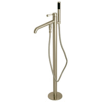 Thumbnail for Kingston Brass KS8138DPL Paris Freestanding Tub Faucet with Hand Shower, Brushed Nickel - BNGBath