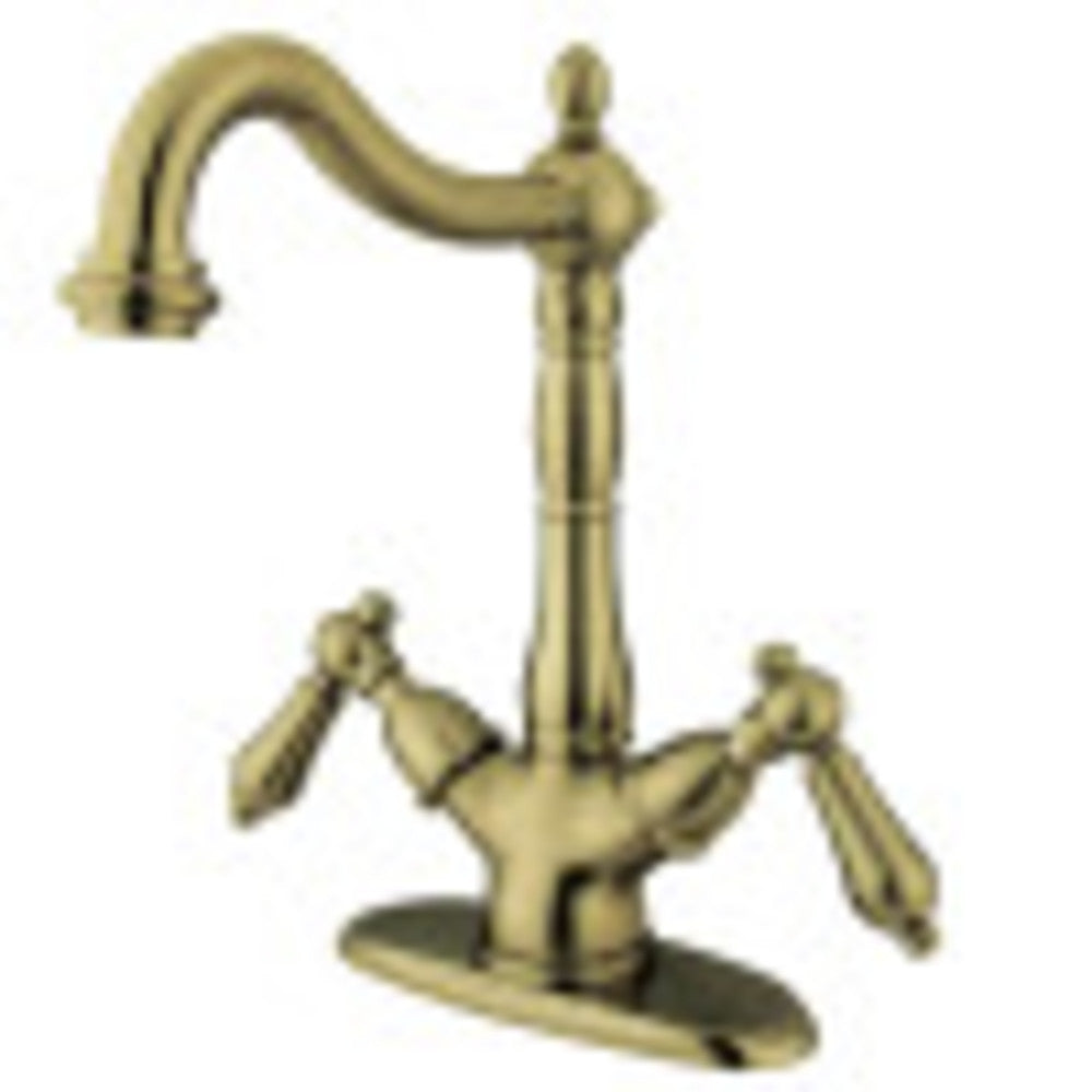 Kingston Brass KS1493AL Heritage 2-Handle Vessel Sink Faucet, Antique Brass - BNGBath