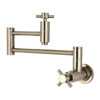 Thumbnail for Kingston Brass KS8108DX Concord Wall Mount Pot Filler Kitchen Faucet, Brushed Nickel - BNGBath