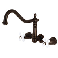 Thumbnail for Kingston Brass KS1025PX Heritage Wall Mount Tub Faucet, Oil Rubbed Bronze - BNGBath