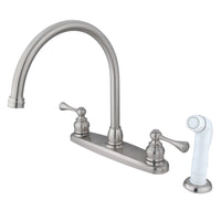 Thumbnail for Kingston Brass KB728BL 8-Inch Centerset Kitchen Faucet, Brushed Nickel - BNGBath