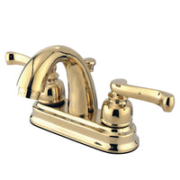 Thumbnail for Kingston Brass KB5612FL 4 in. Centerset Bathroom Faucet, Polished Brass - BNGBath