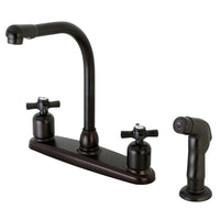 Thumbnail for Kingston Brass FB755ZXSP Millennium 8-Inch Centerset Kitchen Faucet with Sprayer, Oil Rubbed Bronze - BNGBath