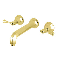 Thumbnail for Kingston Brass KS4122BL Wall Mount Bathroom Faucet, Polished Brass - BNGBath
