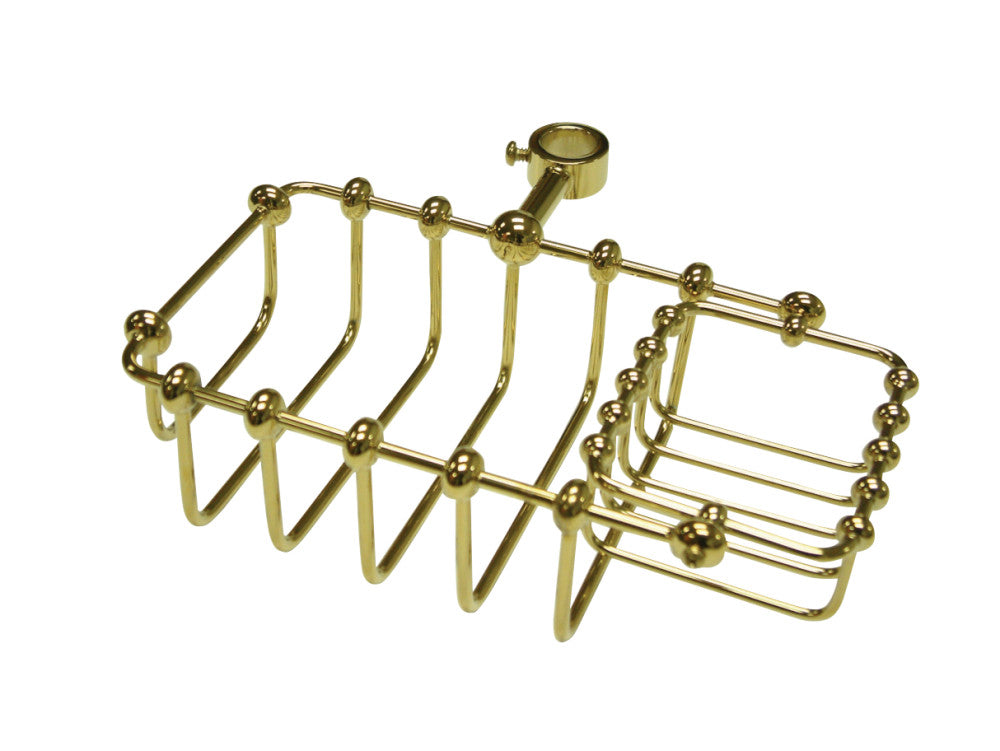 Kingston Brass CC2142 7" Riser Mount Soap Basket, Polished Brass - BNGBath