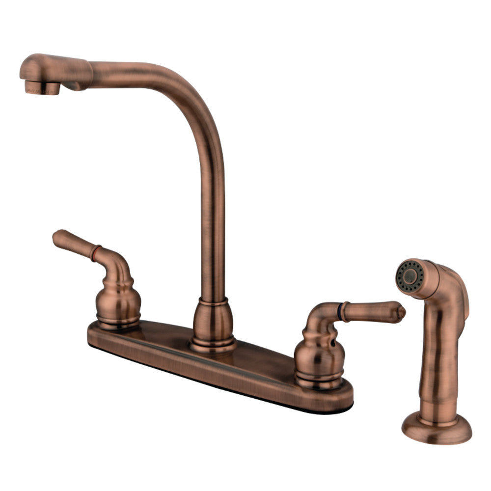 Kingston Brass GKB756SP Magellan Centerset Kitchen Faucet, Antique Copper - BNGBath